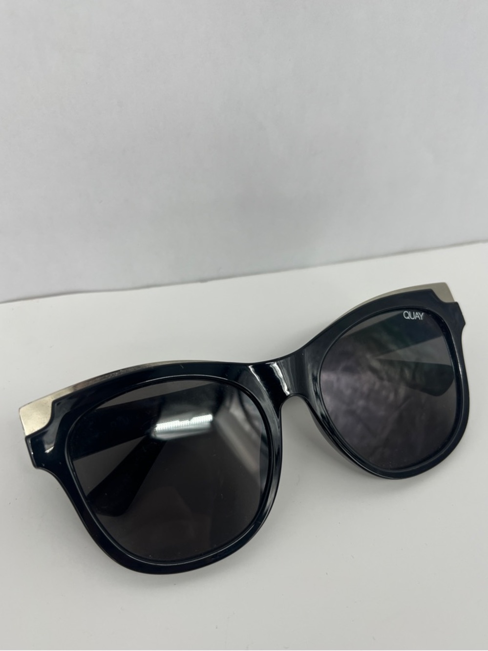 Quay Australia Black Sunglasses with Silver Accents